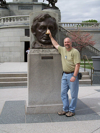 Rubbing Lincoln's Nose for Luck, Springfield, IL (2009)