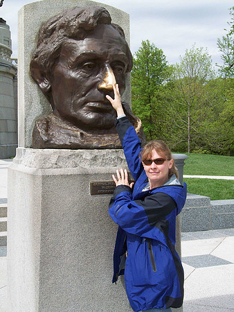 Rubbing Lincoln's Nose for Luck, Springfield, IL (2009)