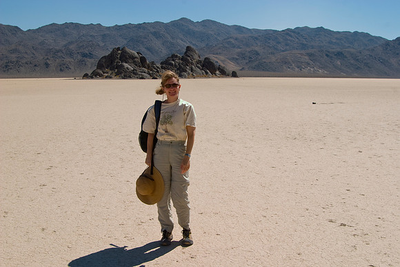 Sheryl on the Racetrack Playa, Death Valley National Park, CA (2007)