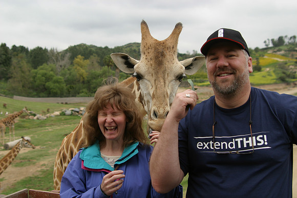 Feeding Masai Giraffe, San Diego Wild Animal Park, Escondido, CA (2006)