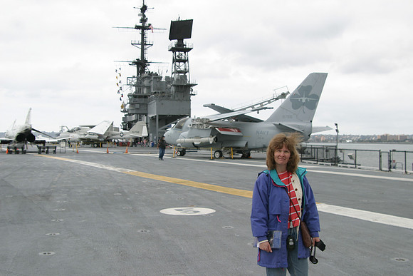 Sheryl on the Flight Deck of the U.S.S. Midway, San Diego, CA (2006)