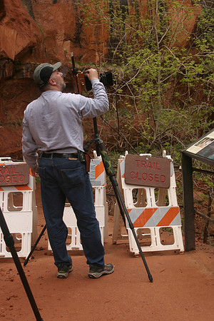 Dan Photographing From Emerald Pools Trail, Zion National Park, UT (2005)