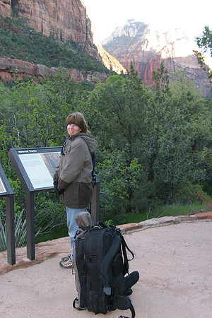 Sheryl at Emerald Pools Waterfall, Zion National Park, UT (2005)