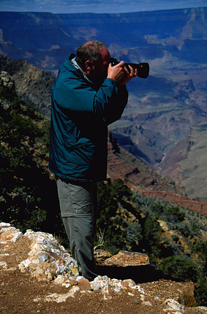 Dan Photographing at Yavapai Point, Grand Canyon, AZ (2003)