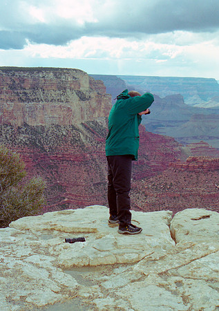 Dan Photographing at Yavapai Point, Grand Canyon, AZ (2003)