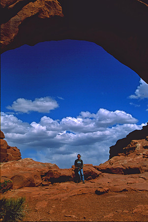 Sheryl Beneath North Window, Arches National Park, UT (2003)