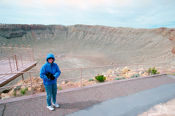 Sheryl at Meteor Crater, Winslow, AZ (2003)