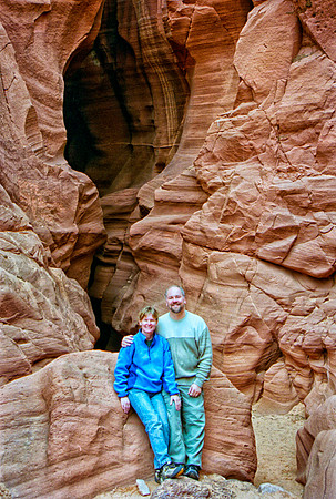 Sheryl and Dan at the Entrance to Upper Antelope Canyon, Page, AZ (2003)