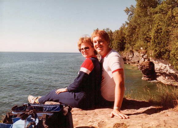 Us at Cave Point, Jacksonport, Door County, WI (1986)