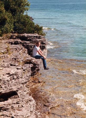 Dan at Cave Point, Jacksonport, Door County, WI (1986)