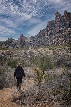 Sheryl Hiking in Grapevine Hills, Big Bend National Park, TX