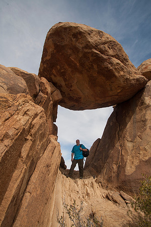 Dan Beneath Balanced Rock, Grapevine Hills, Big Bend National Park, TX