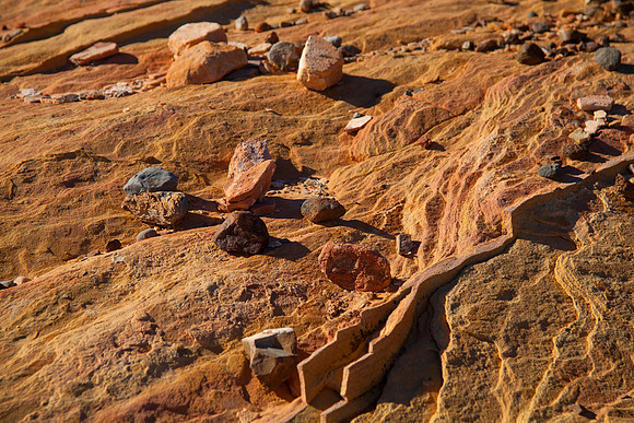 Scattered Rainbow Stones, Rainbow Vista, Valley of Fire State Park, NV