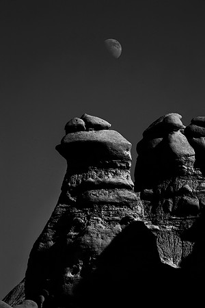 Moonrise Over Hoodoos, Goblin Valley State Park, UT