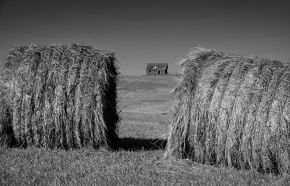 Out Building and Hay Bales, Ward County, ND