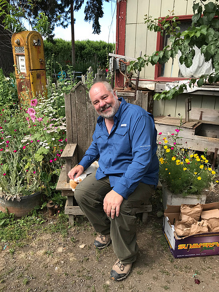 Dan and His Cat Friend, Draper Girls Farm, Hood River, OR (2019)