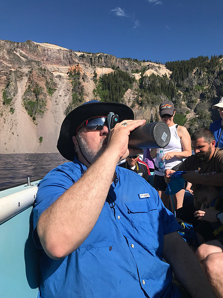Dan and Sheryl, Boat Tour, Crater Lake National Park, OR (2019)