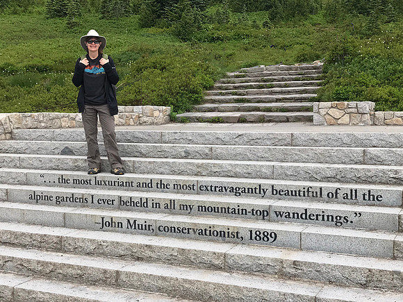 Sheryl at John Muir Steps, Paradise, Mt. Rainier National Park, WA (2019)