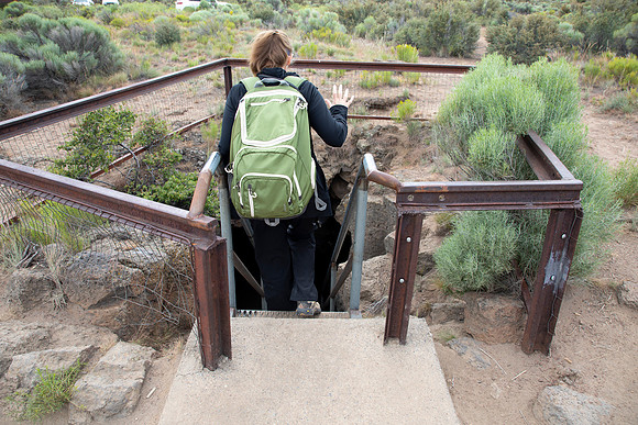 Sheryl Entering Boyd Cave, Bend, OR  (2019)