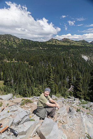 Sheryl Taking In the View, Emmons Glacier Overlook, Burroughs Mountain Trail, Mt. Rainier National Park, WA (2019)