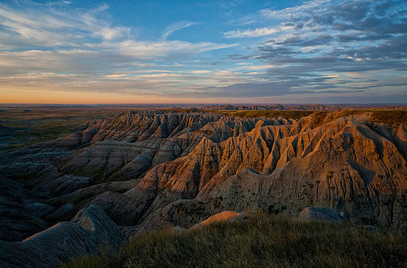 Sunrise at Panoramic Point Overlook, Badlands National Park, SD