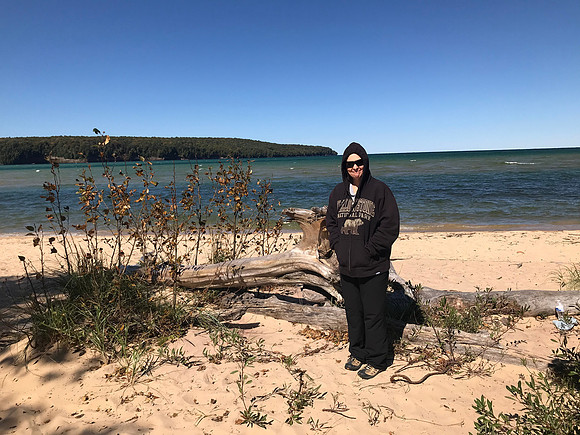Sheryl at Sand Point Beach, Pictured Rocks National Lakeshore, MI (2020)