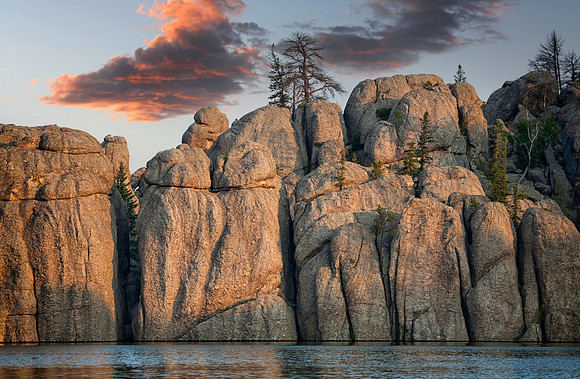 Granite Cluster at Sunrise, Sylvan Lake, Custer State Park, SD