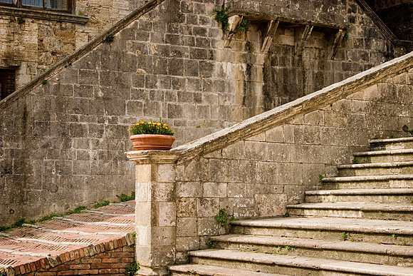 Steps, Basilica di San Gimignano, San Gimignano, Italy