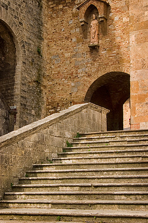 Steps, Basilica di San Gimignano, San Gimignano, Italy