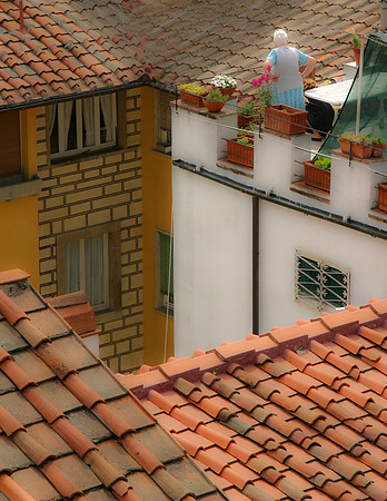 Woman on Rooftop, Florence, Italy